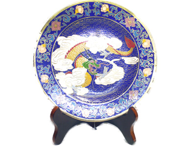 Chinese cloisonne dragon plate